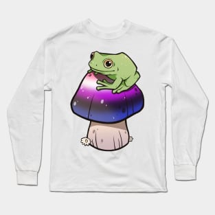 Genderfluid Pride Mushroom Frog Long Sleeve T-Shirt